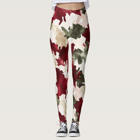 Red Green Cream Camo Leggings (Vorderseite)