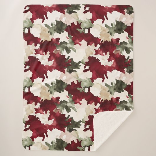 Red Green Cream Camo Sherpadecke (Vorderseite)
