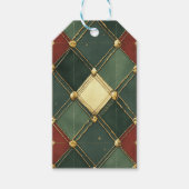 RED GREEN CREAM GOLD HOLIDAY DIAMOND PATTERN GESCHENKANHÄNGER (Vorderseite)