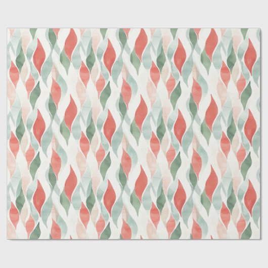 Red Green Cream Mint White Christmas Geschenkpapier (Flach)