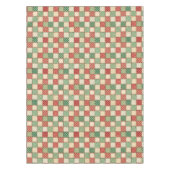 Red Green Cream Rustic Plaid Patchwork Quilt Look Tischdecke (Vorderseite)