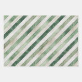 Red Green Cream Stripes Christmas Geschenkpapier Set (Vorderseite 3)