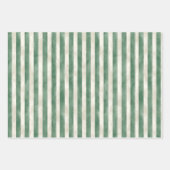 Red Green Cream Stripes Christmas Geschenkpapier Set (Vorderseite)