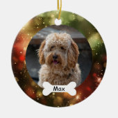 Red Green Custom Pet Puppy Dog Foto Keramik Ornament (Vorne)