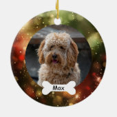 Red Green Custom Pet Puppy Dog Foto Keramik Ornament (Hinten)