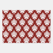 Red Green Damask Pattern Christmas Geschenkpapier Set (Vorderseite 2)