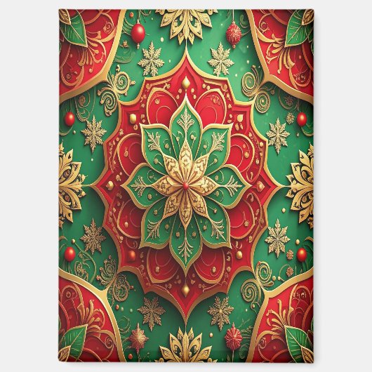 Red Green Decorative Christmas Holiday Magnet (Vorderseite)