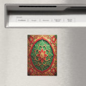 Red Green Decorative Christmas Holiday Magnet (In Situ (Geschirrspüler))