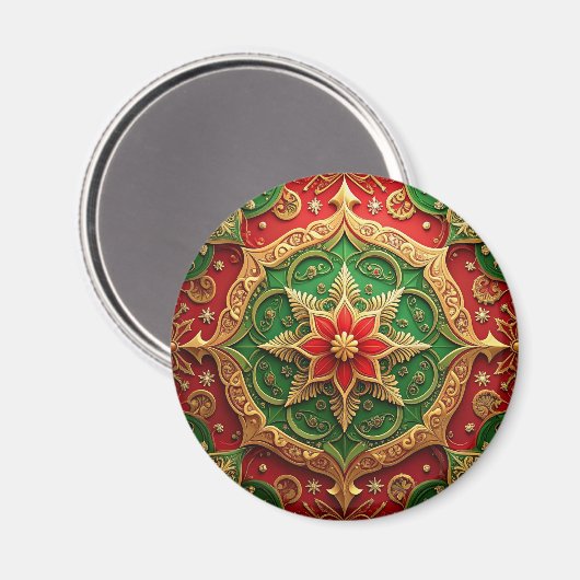 Red Green Decorative Christmas Holiday Magnet (Vorderseite/Rückseite)