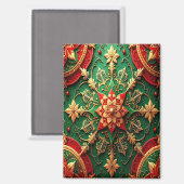 Red Green Decorative Christmas Holiday Magnet (Vorderseite/Rückseite)