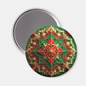 Red Green Decorative Christmas Holiday Magnet (Vorderseite/Rückseite)