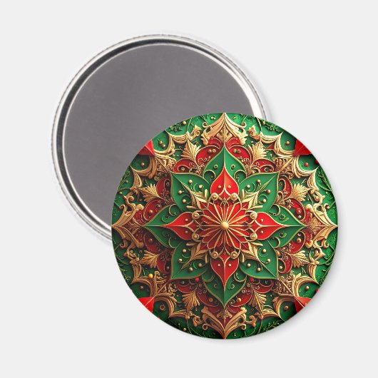 Red Green Decorative Christmas Holiday Magnet (Vorderseite/Rückseite)