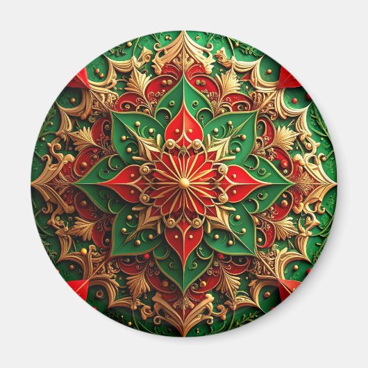 Red Green Decorative Christmas Holiday Magnet (Vorne)