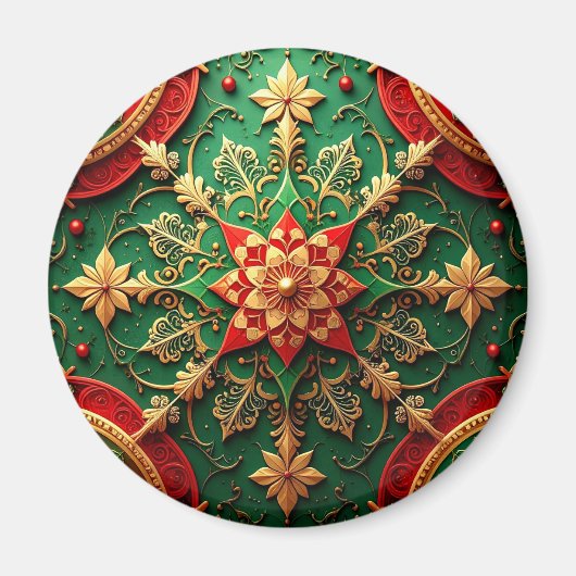 Red Green Decorative Christmas Holiday Magnet (Vorne)