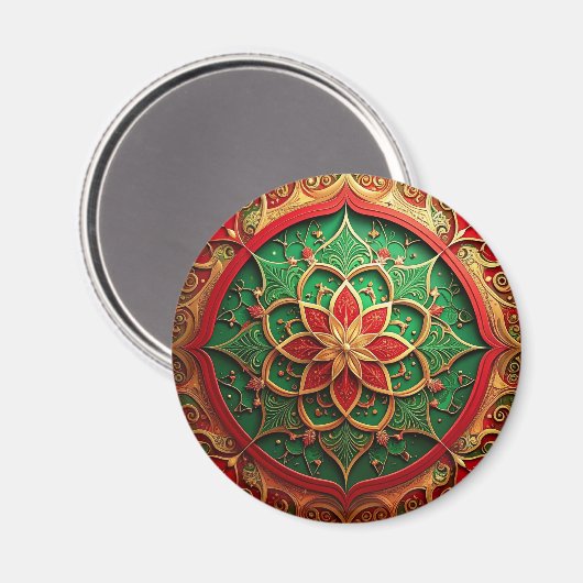 Red Green Decorative Christmas Holiday Magnet (Vorderseite/Rückseite)