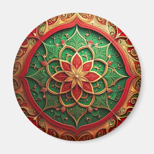 Red Green Decorative Christmas Holiday Magnet (Vorne)