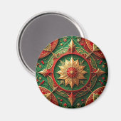 Red Green Decorative Christmas Holiday Magnet (Vorderseite/Rückseite)