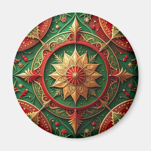 Red Green Decorative Christmas Holiday Magnet (Vorne)