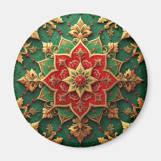 Red Green Decorative Christmas Holiday Magnet (Vorne)