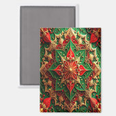 Red Green Decorative Christmas Holiday Magnet (Vorderseite/Rückseite)