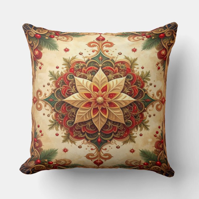 Red Green Decorative Christmas Throw Pillow Kissen (Vorderseite)
