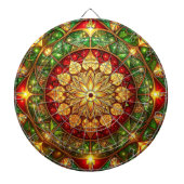 Red Green Decorative Floral Dartboard Dartscheibe (vorne)