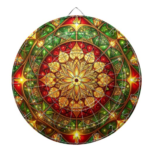 Red Green Decorative Floral Dartboard Dartscheibe (vorne)