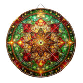 Red Green Decorative Floral Dartboard Dartscheibe (vorne)