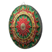 Red Green Decorative Floral Dartboard Dartscheibe (Vorderseite rechts)