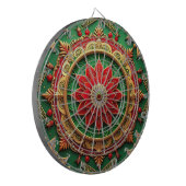Red Green Decorative Floral Dartboard Dartscheibe (Vorderseite Links)