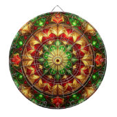 Red Green Decorative Floral Dartboard Dartscheibe (vorne)