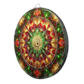 Red Green Decorative Floral Dartboard Dartscheibe (Vorderseite rechts)