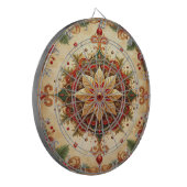 Red Green Decorative Floral Dartboard Dartscheibe (Vorderseite Links)