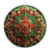Red Green Decorative Floral Dartboard Dartscheibe (vorne)