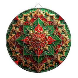 Red Green Decorative Floral Dartboard Dartscheibe