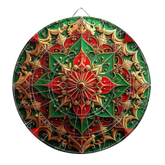 Red Green Decorative Floral Dartboard Dartscheibe (vorne)