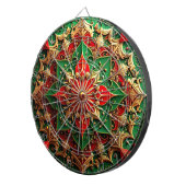 Red Green Decorative Floral Dartboard Dartscheibe (Vorderseite rechts)