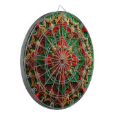Red Green Decorative Floral Dartboard Dartscheibe (Vorderseite Links)