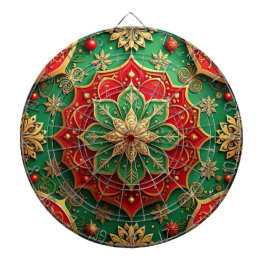 Red Green Decorative Floral Dartboard Dartscheibe