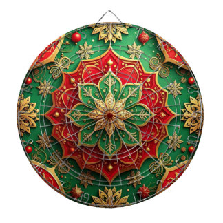 Red Green Decorative Floral Dartboard Dartscheibe