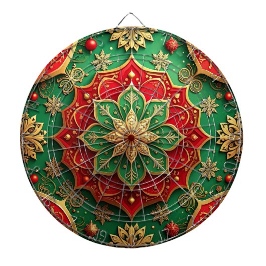 Red Green Decorative Floral Dartboard Dartscheibe (vorne)