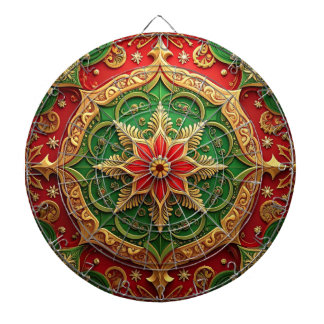 Red Green Decorative Floral Dartboard Dartscheibe