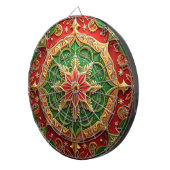 Red Green Decorative Floral Dartboard Dartscheibe (Vorderseite rechts)