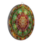Red Green Decorative Floral Dartboard Dartscheibe (Vorderseite Links)