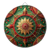 Red Green Decorative Floral Dartboard Dartscheibe (vorne)
