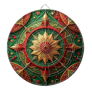 Red Green Decorative Floral Dartboard Dartscheibe