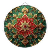 Red Green Decorative Floral Dartboard Dartscheibe (vorne)