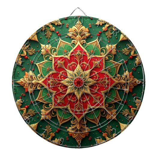 Red Green Decorative Floral Dartboard Dartscheibe (vorne)