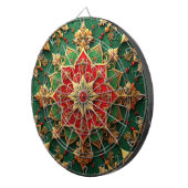 Red Green Decorative Floral Dartboard Dartscheibe (Vorderseite rechts)