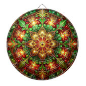 Red Green Decorative Floral Dartboard Dartscheibe (vorne)